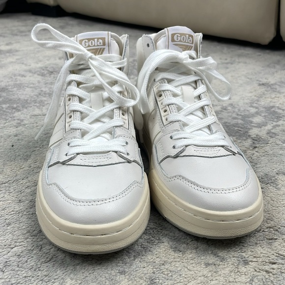 NIB Gola Challenge High Sneakers White Leather Hi Top  Retro 80s Style Sz 6.5 - Picture 9 of 16